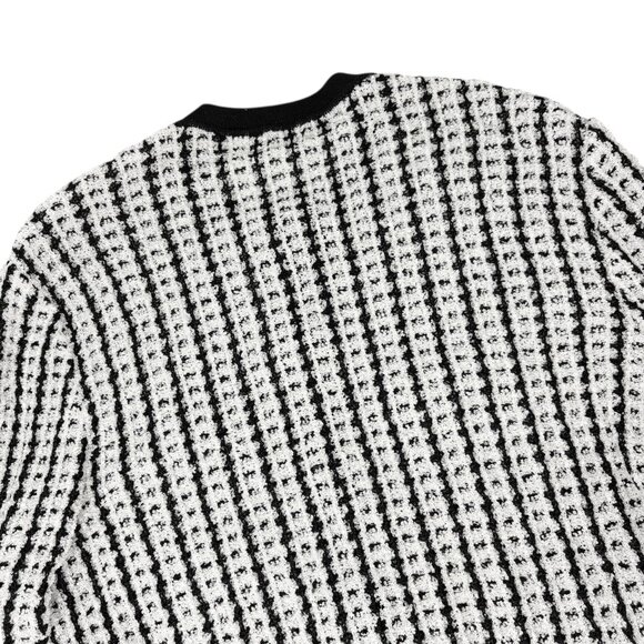 CHANEL Vintage 97P CC Logo Button Tweed Cardigan Sweater Top Black [106395] - Picture 6 of 12